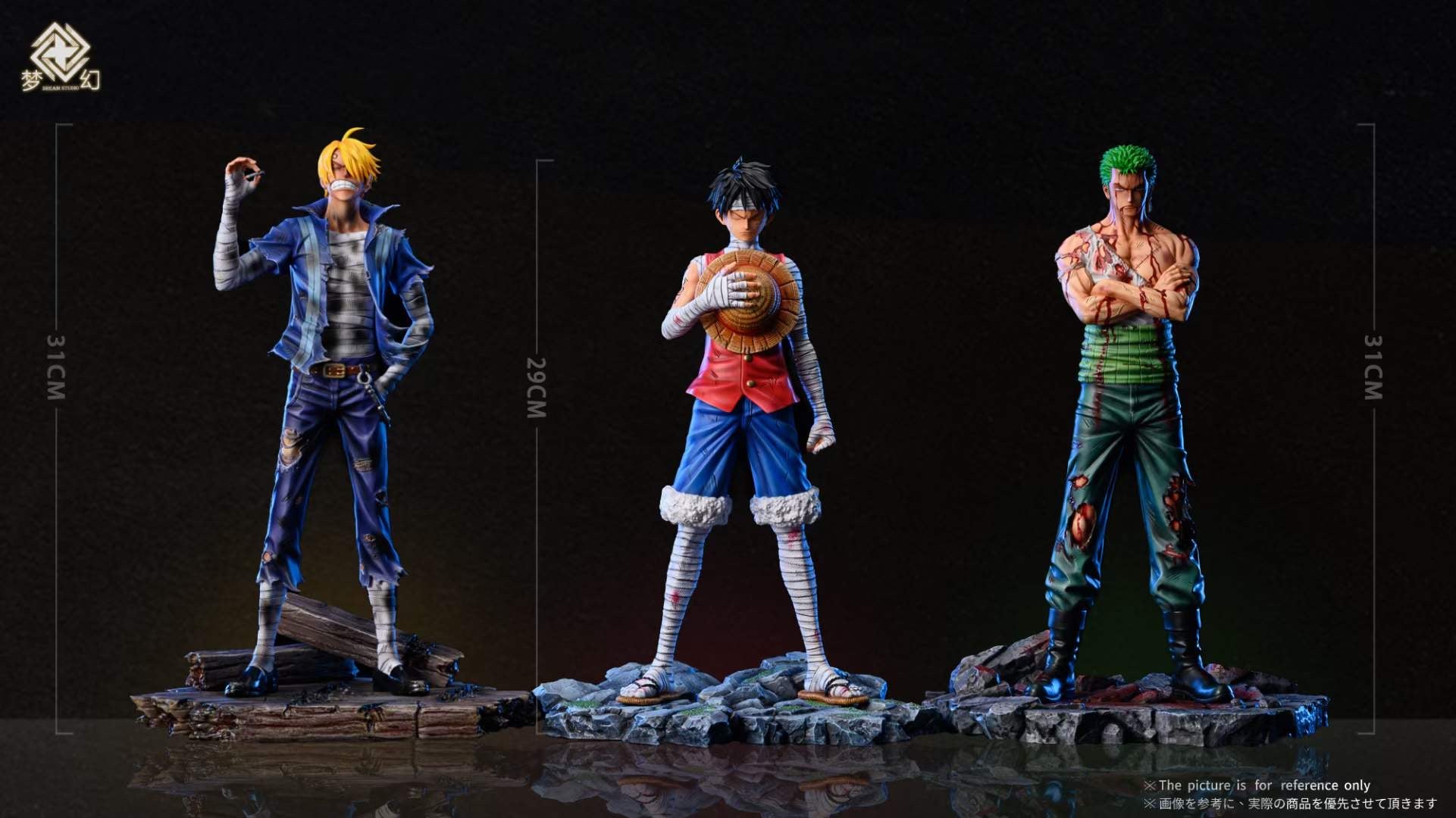 One Piece Dream Studio Roronoa Zoro x Luffy x Sanji Battle Damaged