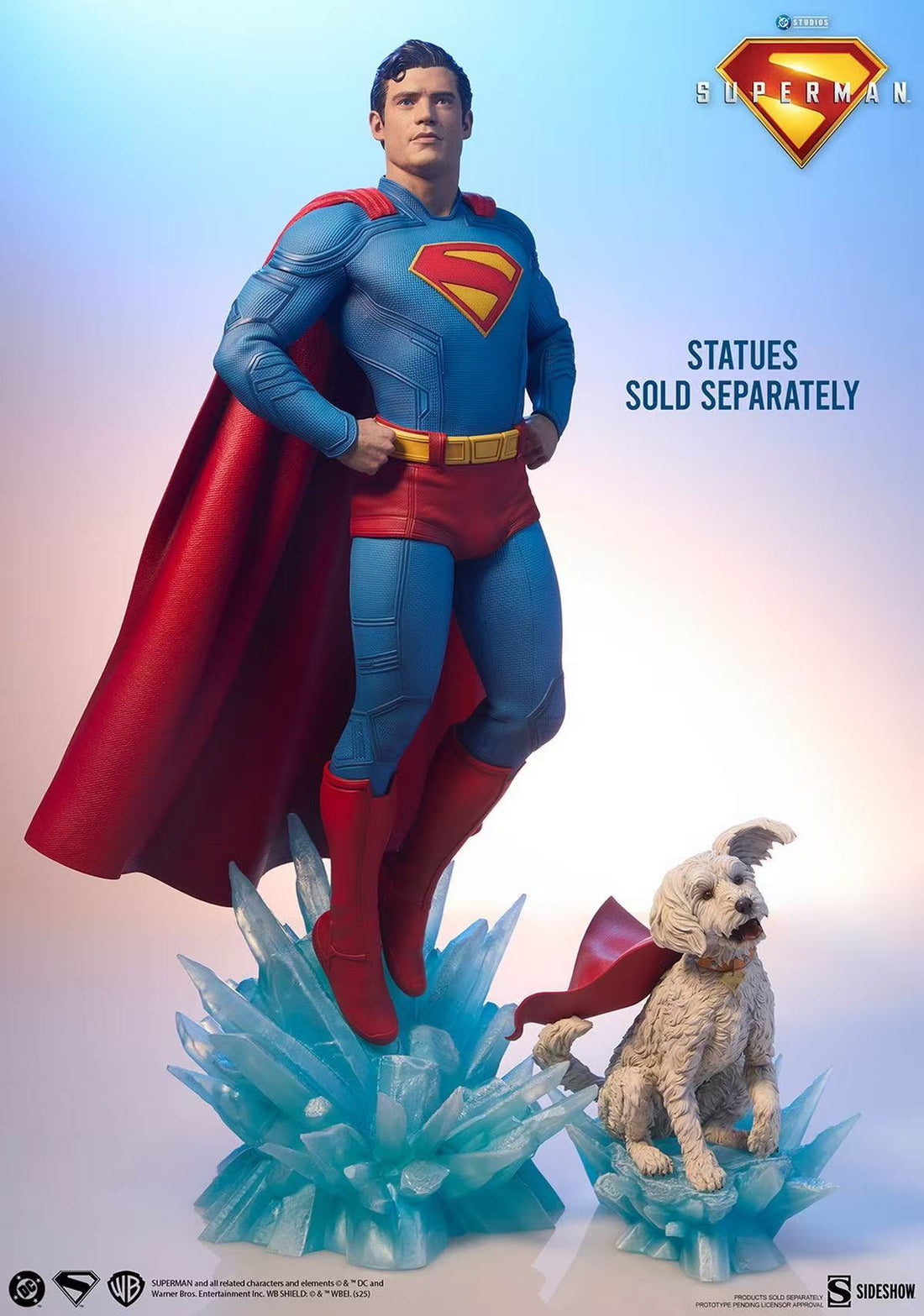 DC Sideshow Collectibles Superman X Krypto Licensed Resin Statue