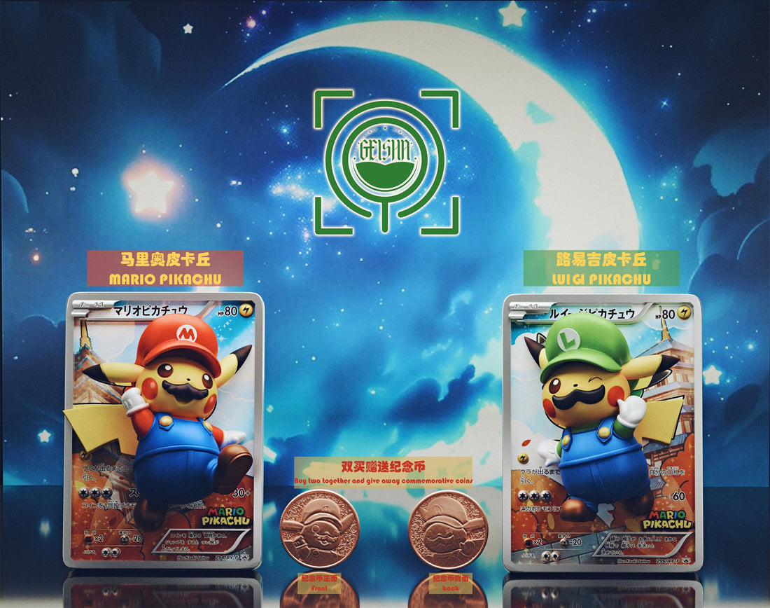 Pokemon Geisha Studio Mario Pikachu x Luigi Pikachu Resin Statue