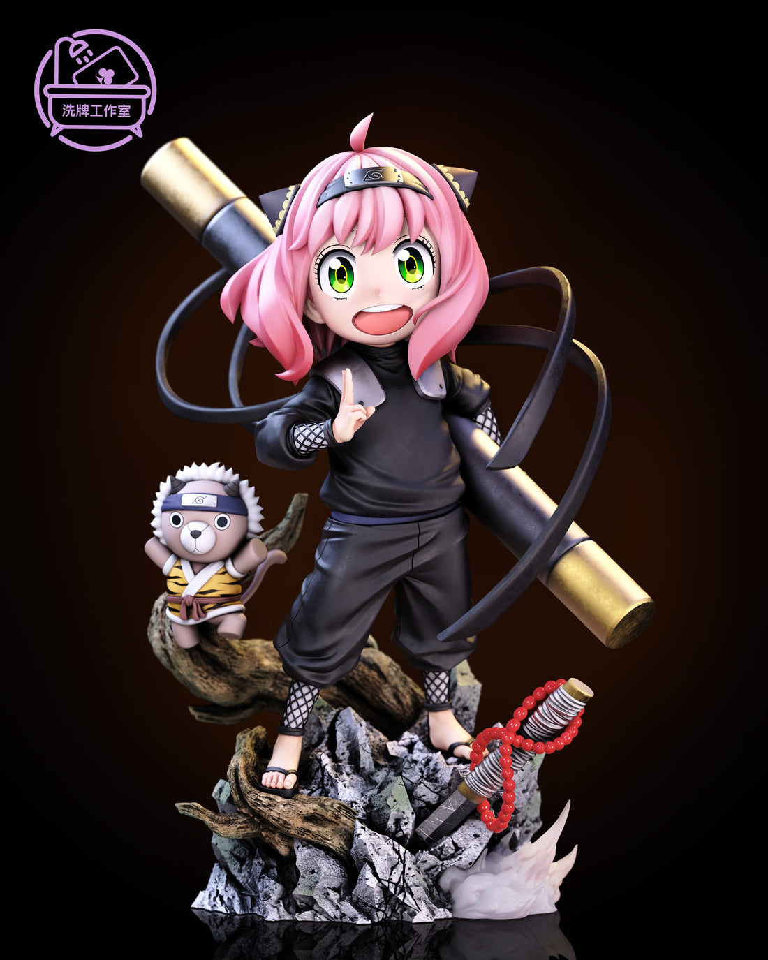 Spy x Family Shuffle Studio Anya Forger COS Sarutobi Hiruzen Resin Statue