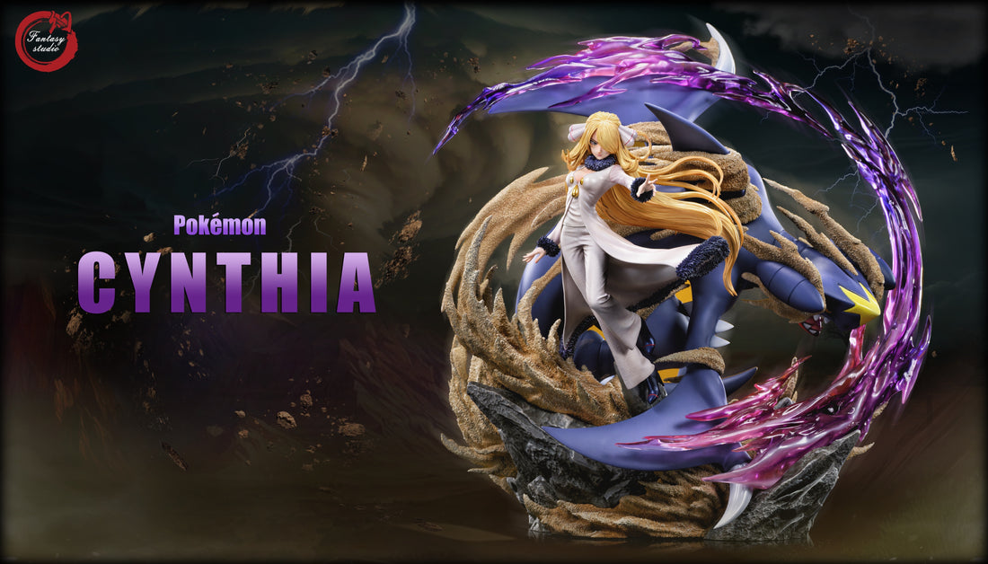 Pokemon Fantasy Studio Cynthia & Garchomp Resin Statue