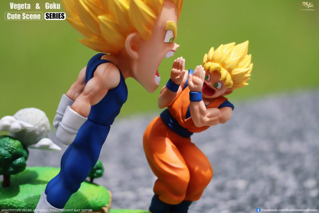 Dragon Ball Real Creation Studio Vegeta Screaming Goku Resin Statue