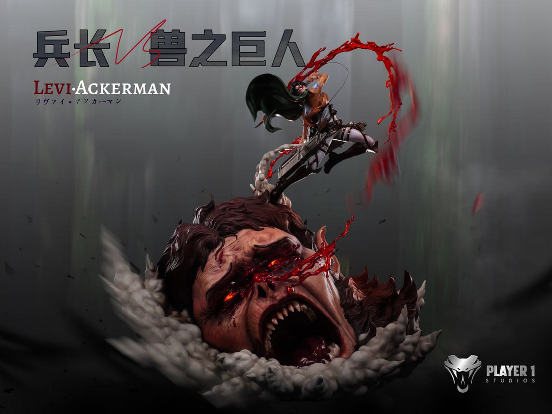 Attack On Titan Player 1 Studio Levi Ackerman VS Beast Titan Resin Statue