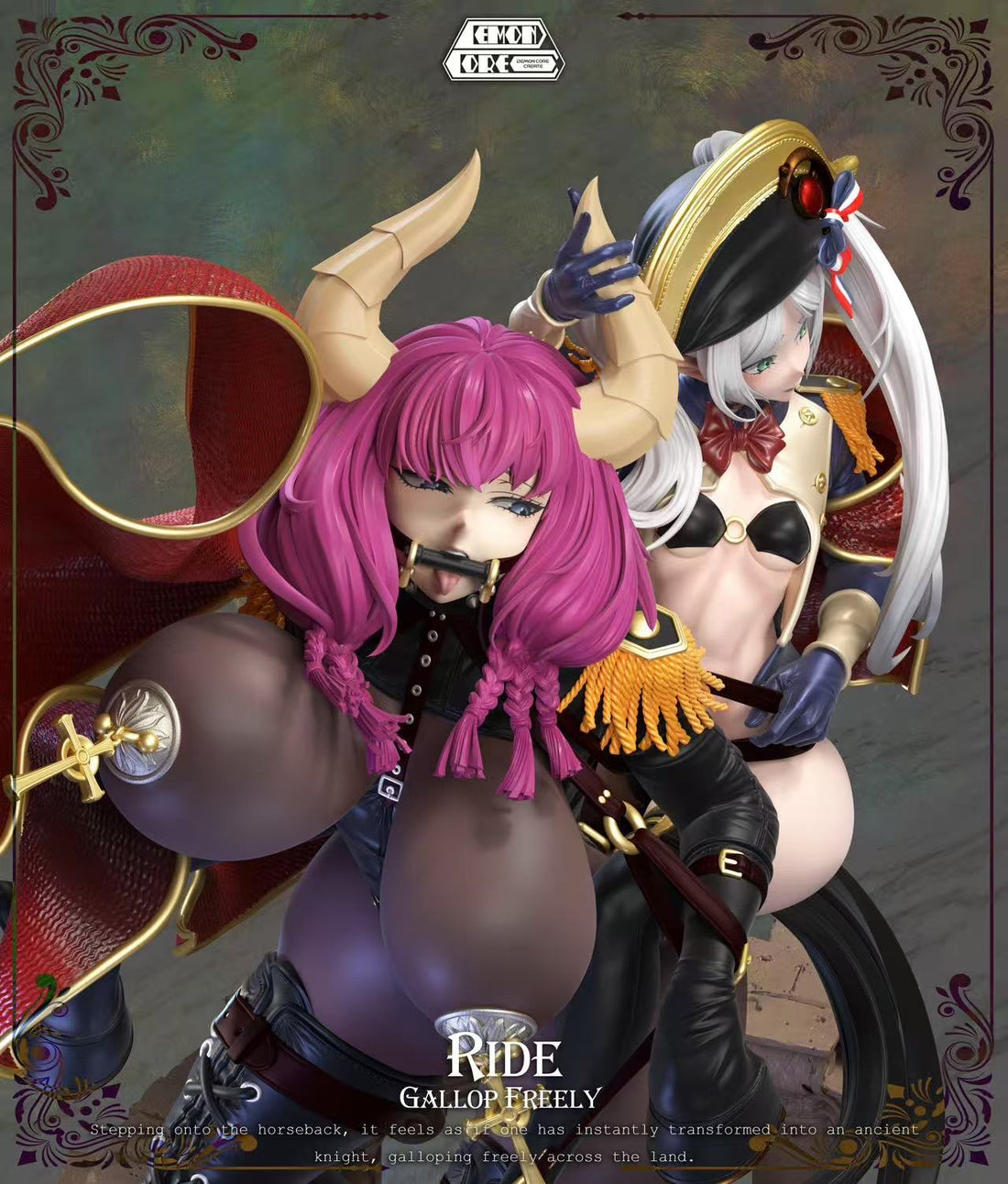 Frieren Beyond Journeys End Demon Core Studio Frieren x Aura Cosplaying Napoleon Crossing the Alps Resin Statue