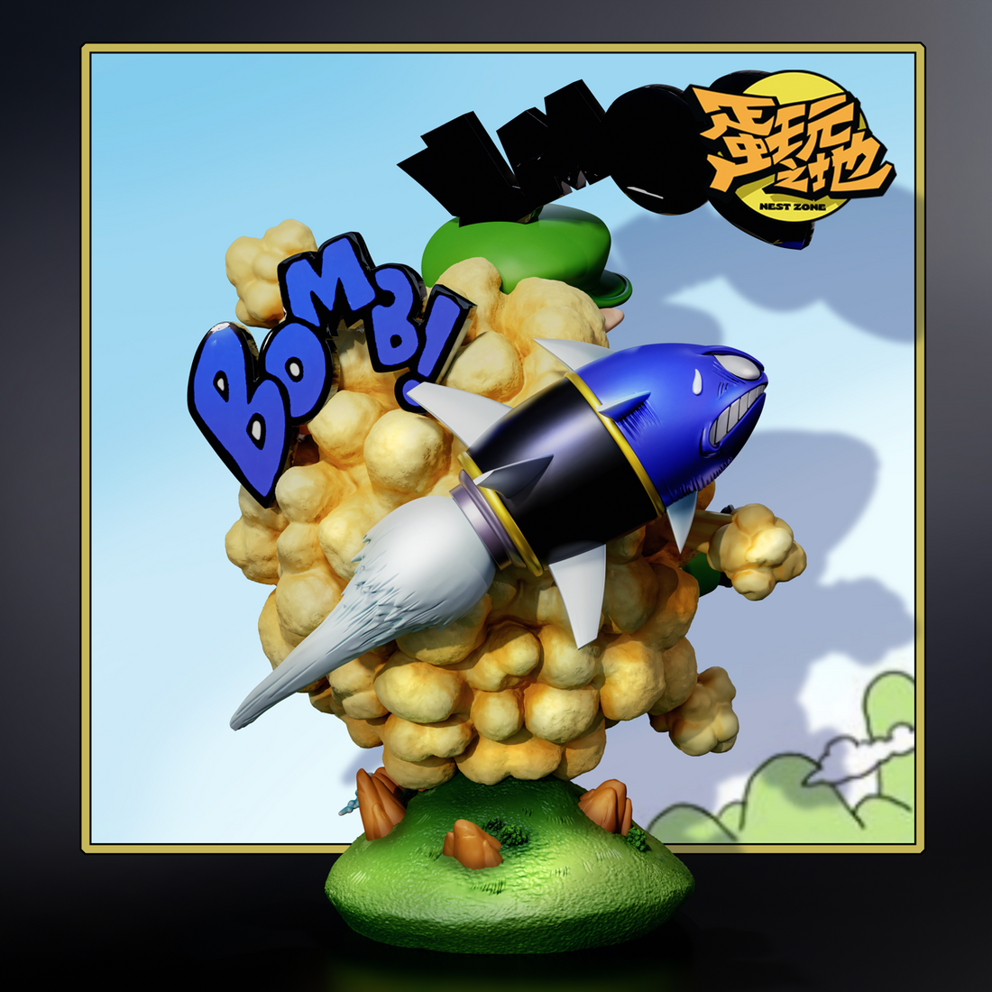 Dragon Ball Nest Zone Studio Oolong Bomb Resin Statue