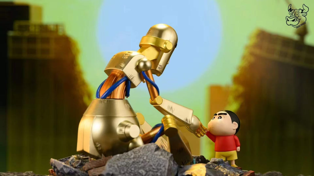 Crayon Shin Chan NIUZI Studio Robot Dad x Shin Chan Resin Statue