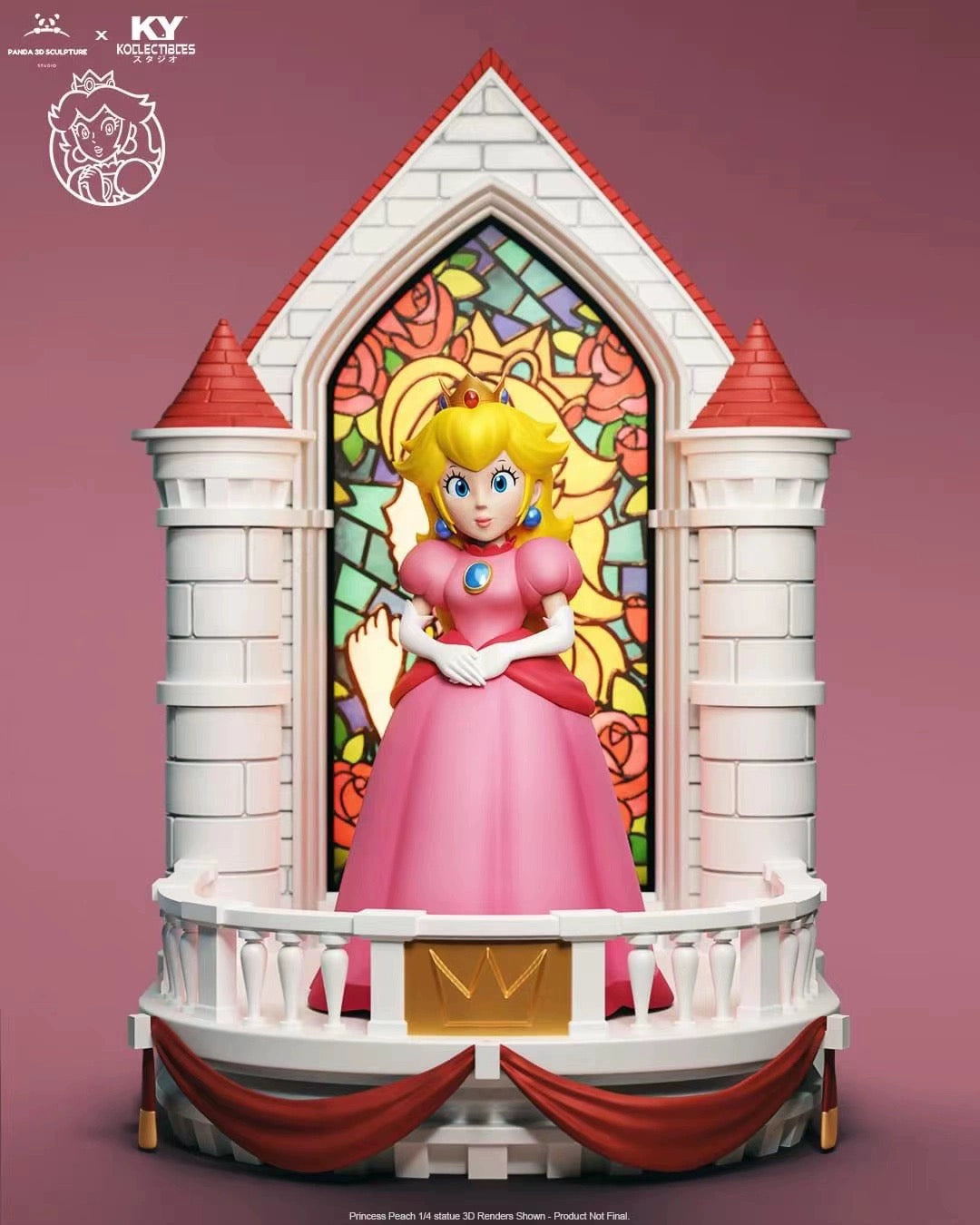 Mario Bros Panda x KY Kollectibles Studio Princess Peach Castle