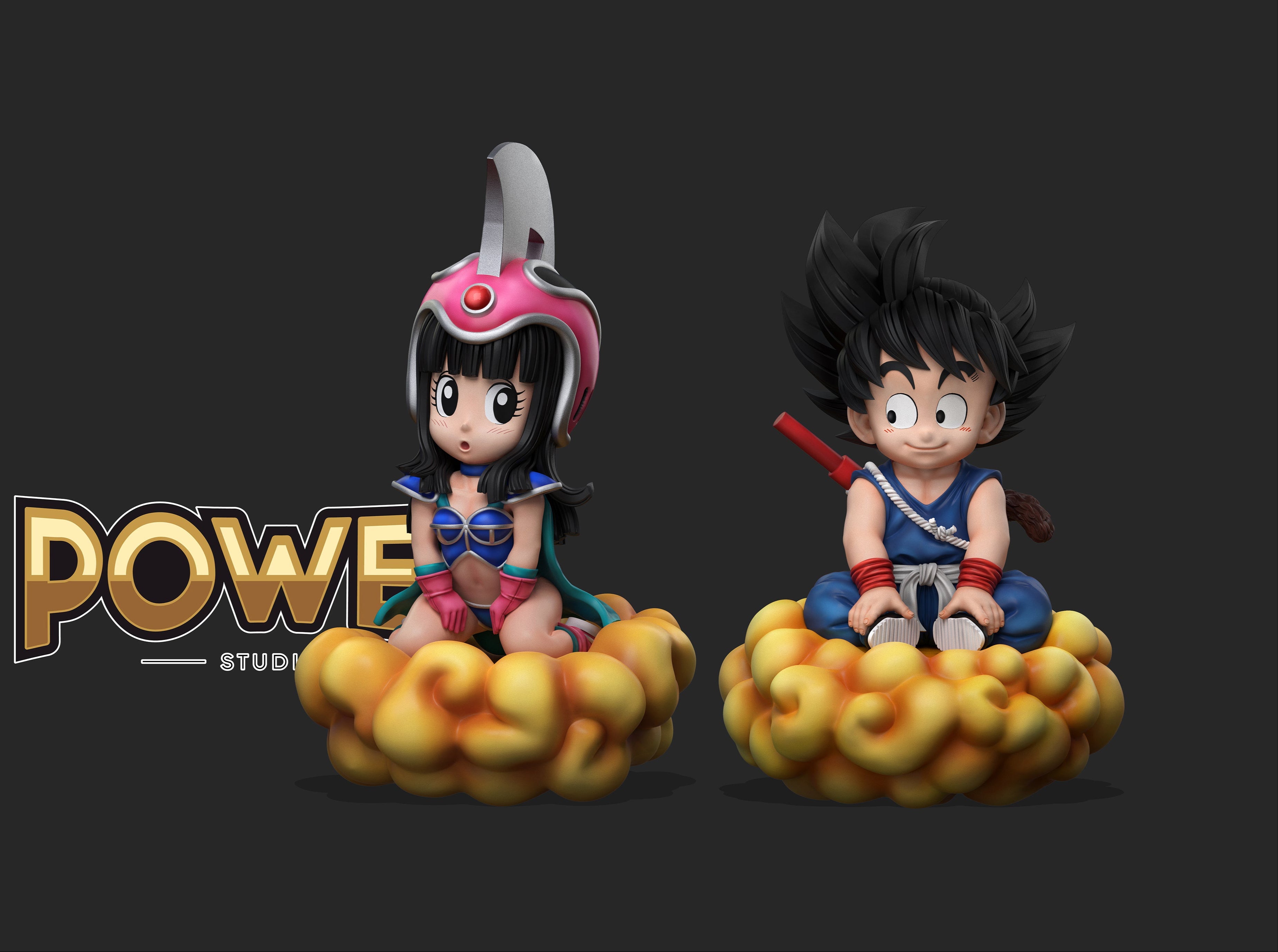 鯛兄堂　TinyKid’s Creation　たここ　ねここ　フィギュア Dragon Ball Power Studio Kid Goku x Kid Chichi Riding the Cloud