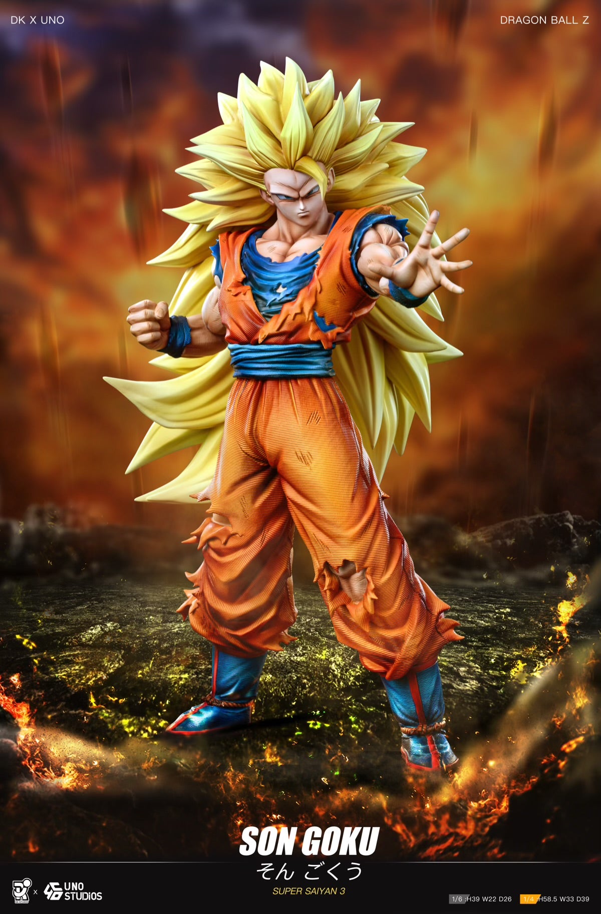 ささじゅんDK x UNO-Studio孫悟空 Dragon Ball DK x UNO Studio SSJ3 Goku Resin Statue
