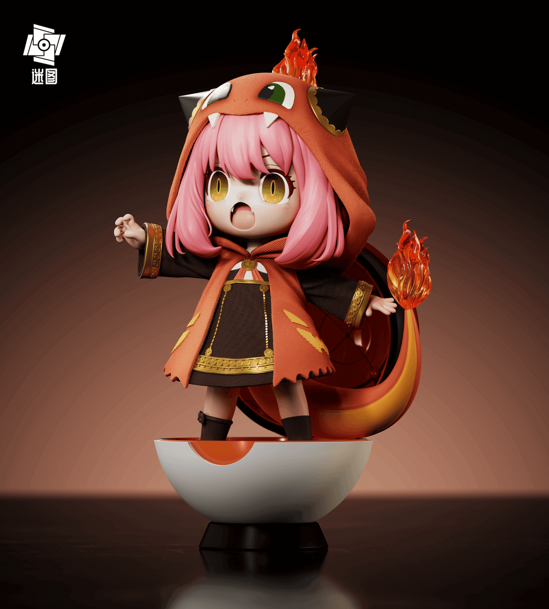 Spy x Family Mi Tu Studio Anya COS Charmander Resin Statue