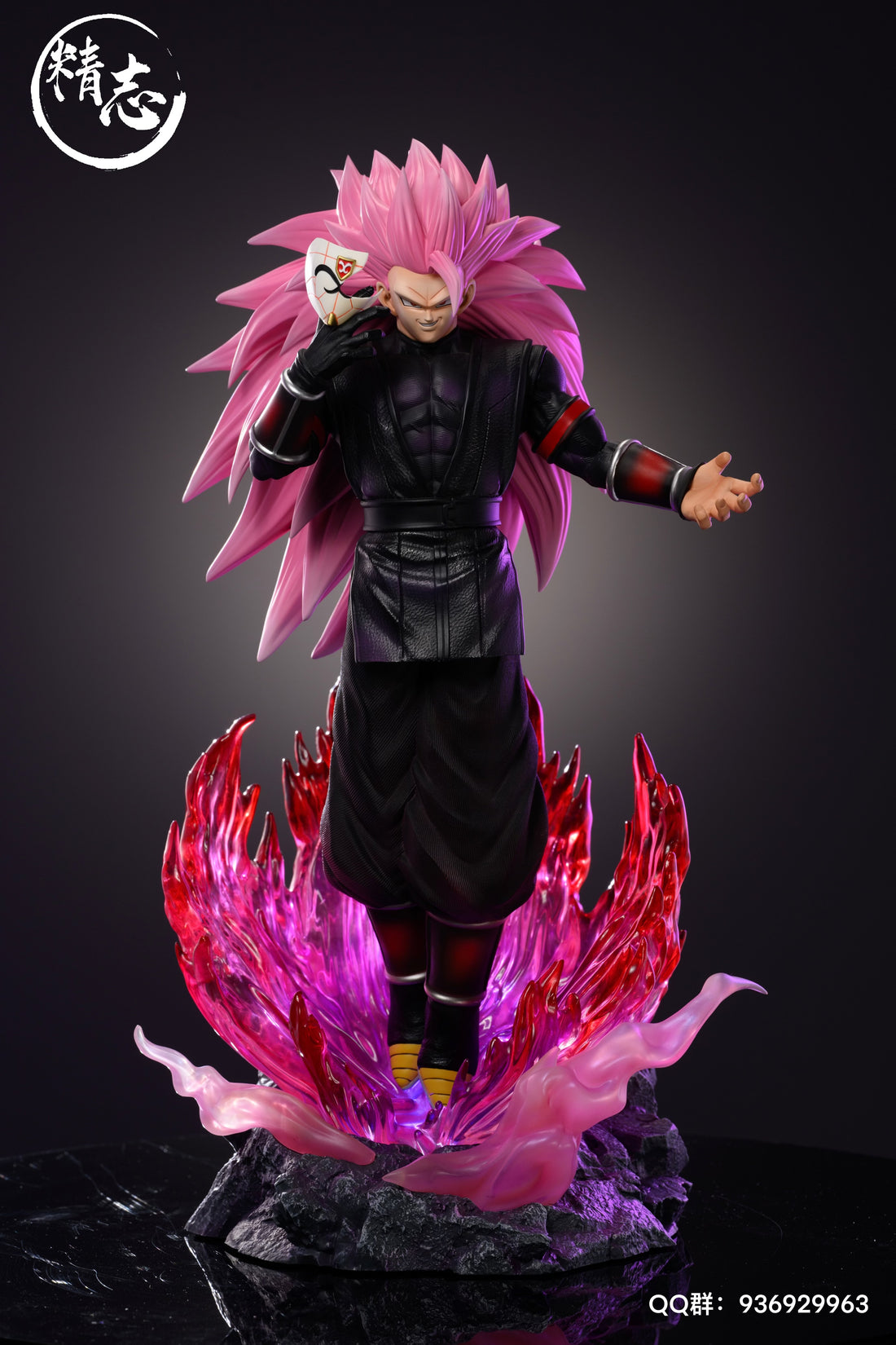 Dragon Ball Jing Zhi Studio Black Goku Rose SSJ3 Resin Statue