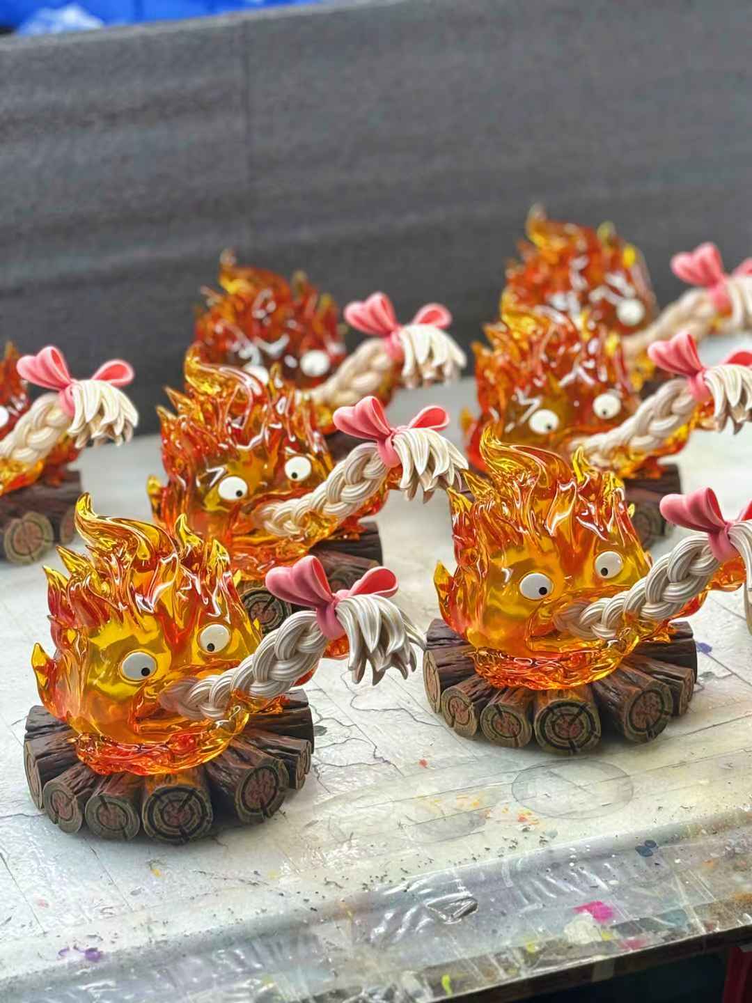 Howl's Moving Castle Long Miao Studio Calcifer Eating Hair Resin Statue