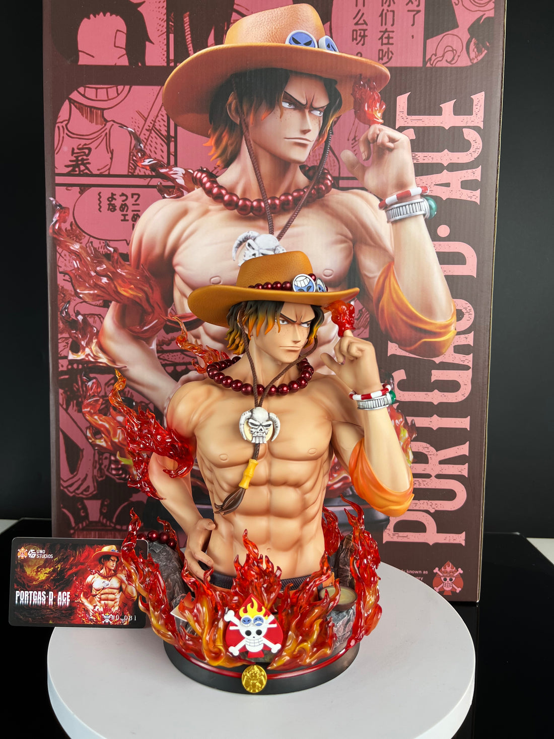 One Piece UNO Studio Portgas D Ace Bust Resin Statue