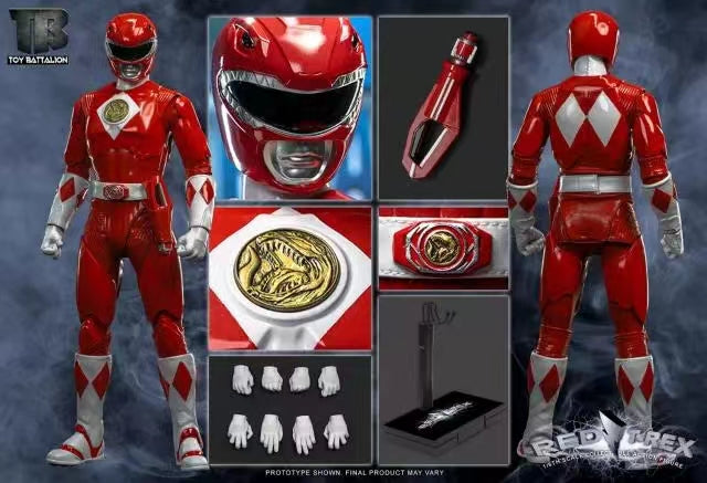 Power Rangers Toys Battalion Red T-Rex x Blue Torosaurus x Black Mammoth Licensed Action Figure