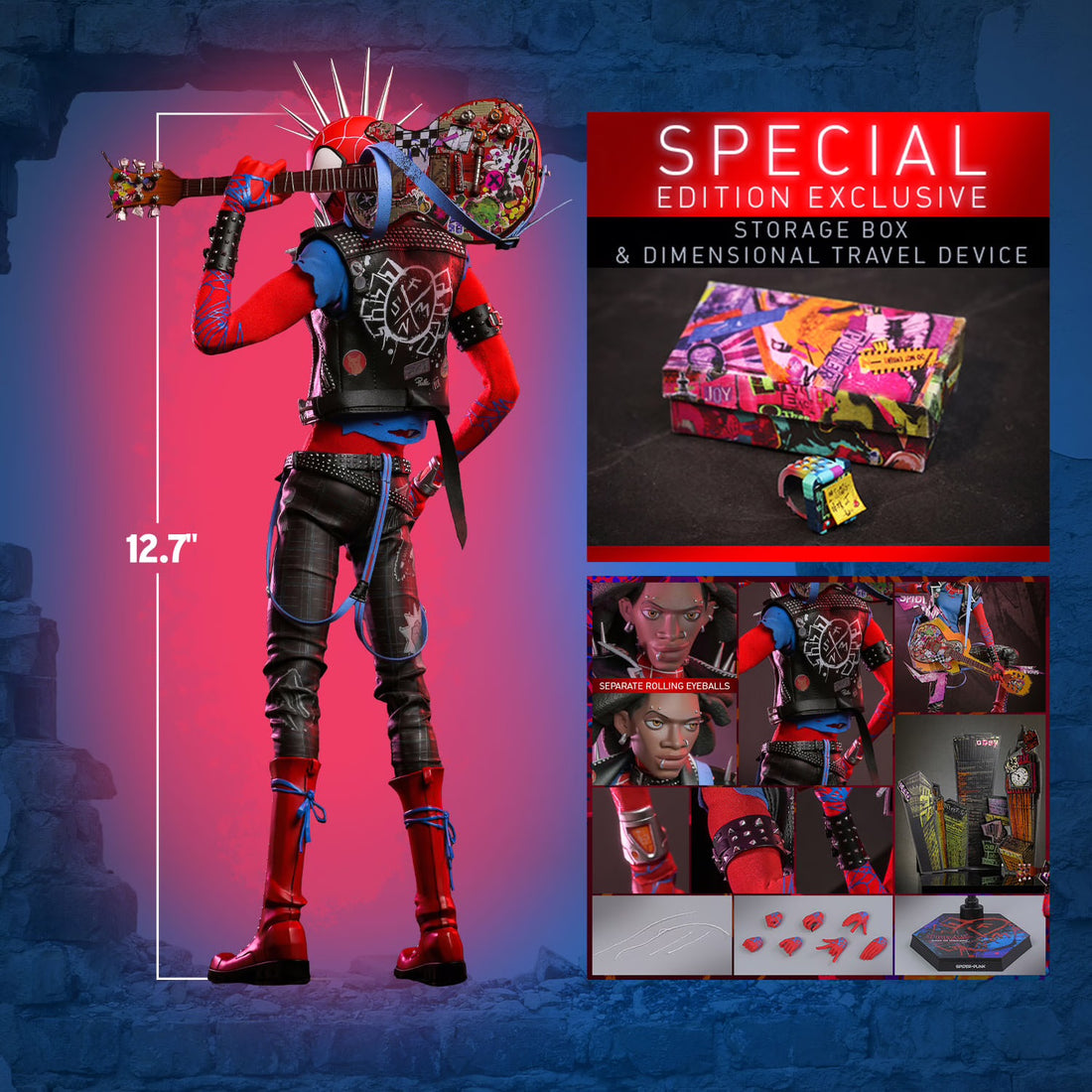 Marvel Hot Toys Spider-Man Across the Spider-Verse Spider-Punk MMS726 Licensed Figure