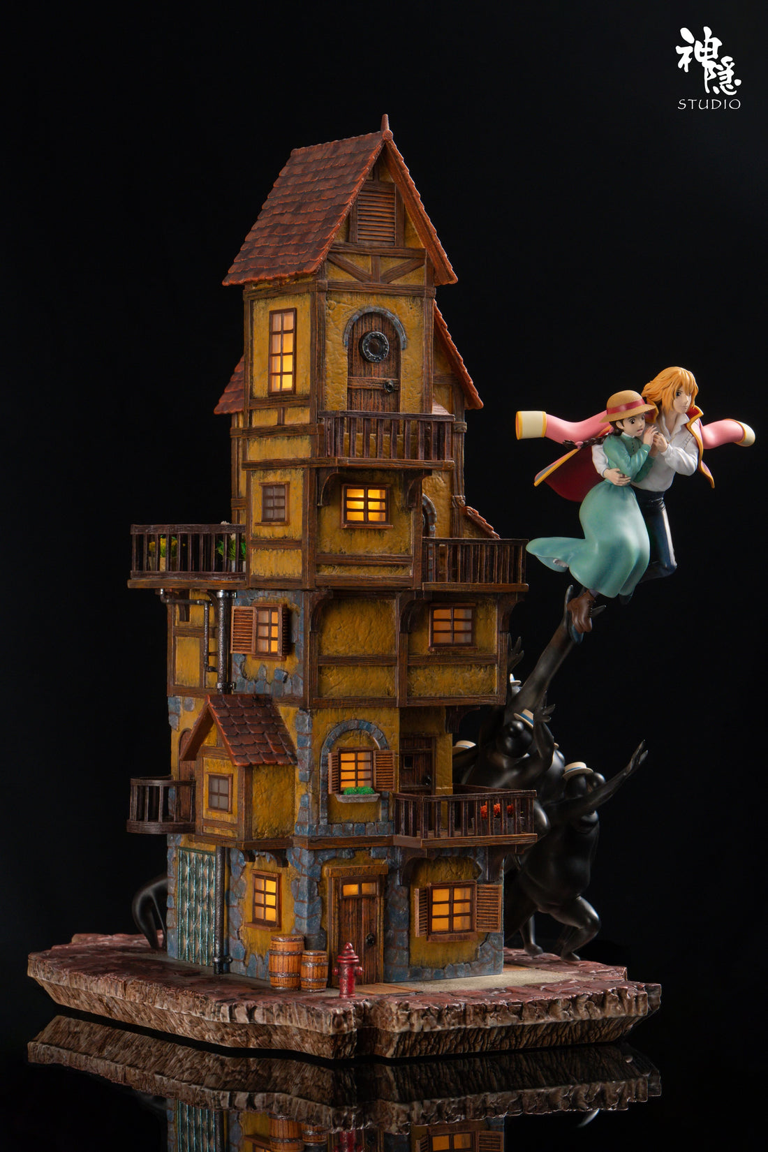 Howls Moving Castle ShenYin Studio Howl and Sophies Aerial Resin Statue