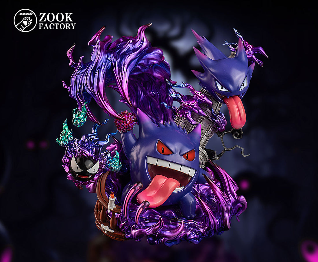 Pokemon ZooK Factory Studio Gengar Evolution Set Resin Statue