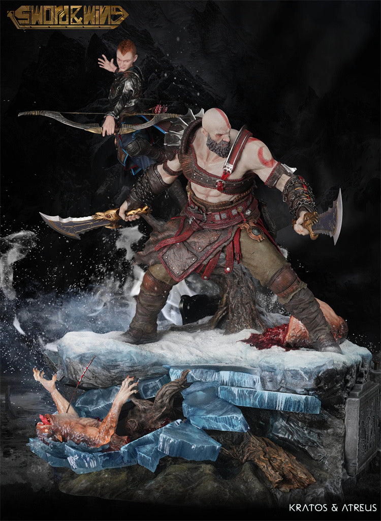 God of War Ragnarok Sword&Wing Studio Kratos & Atreus Resin Statue
