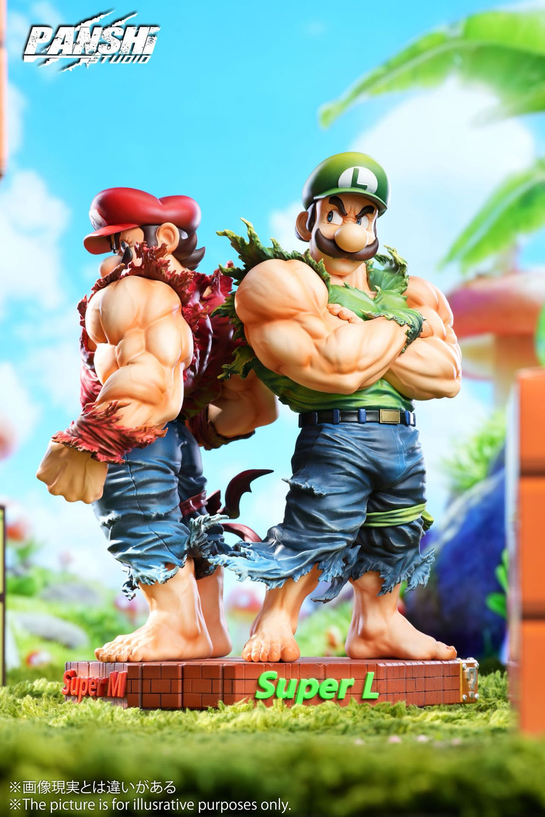 Super Mario Panshi Studio Mario x Luigi Resin Statue