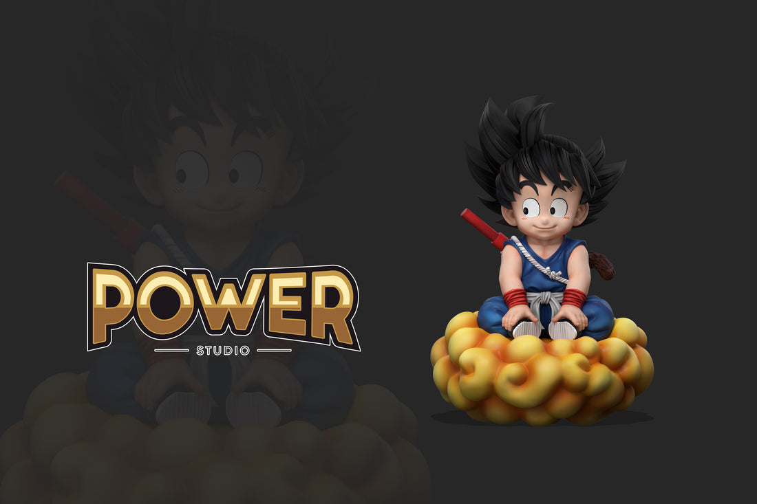 Dragon Ball Power Studio Kid Goku x Kid Chichi Riding the Cloud Resin Statue