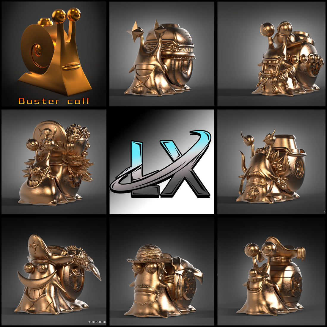 One Piece LX Studio Den Den Mushi Buster Call Series Complete Set Resin Statue