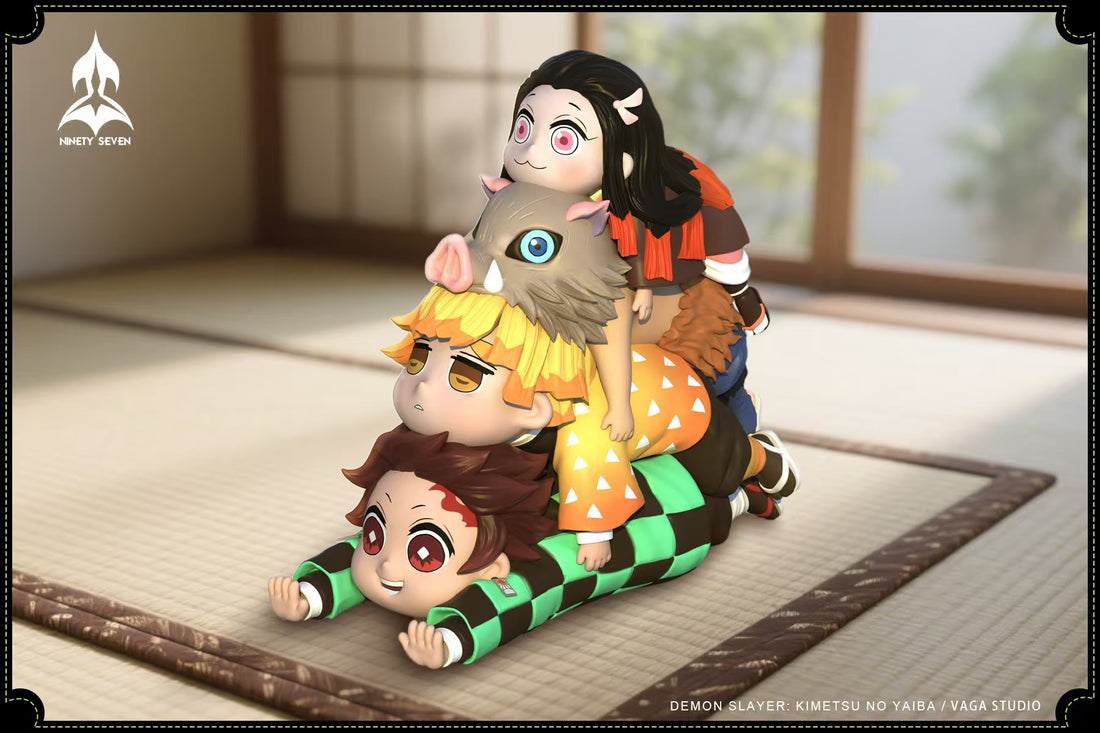 Demon Slayer Ninety Seven Studio Tanjiro x Zenitsu x Inosuke x Nezuko Resin Statue