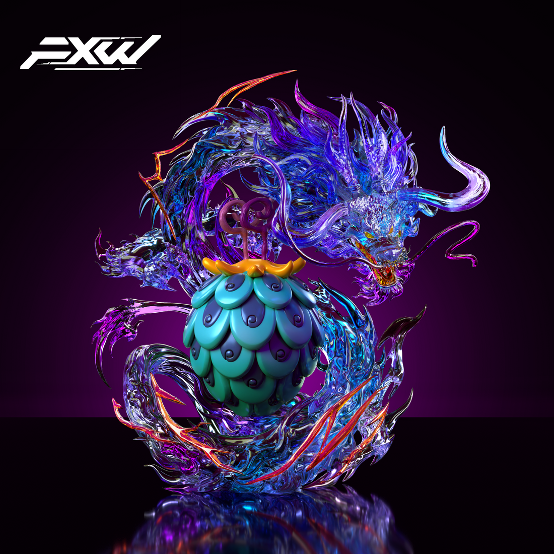 One Piece FXW Studio Kaido Fruit Uo Uo no Mi Resin Statue