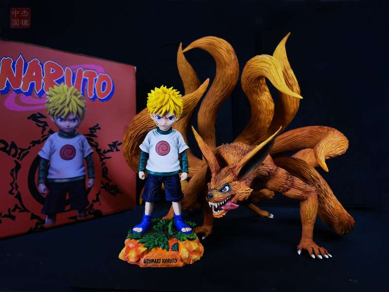 Naruto Jiemo Studio Kid Naruto x Kurama Resin Statue