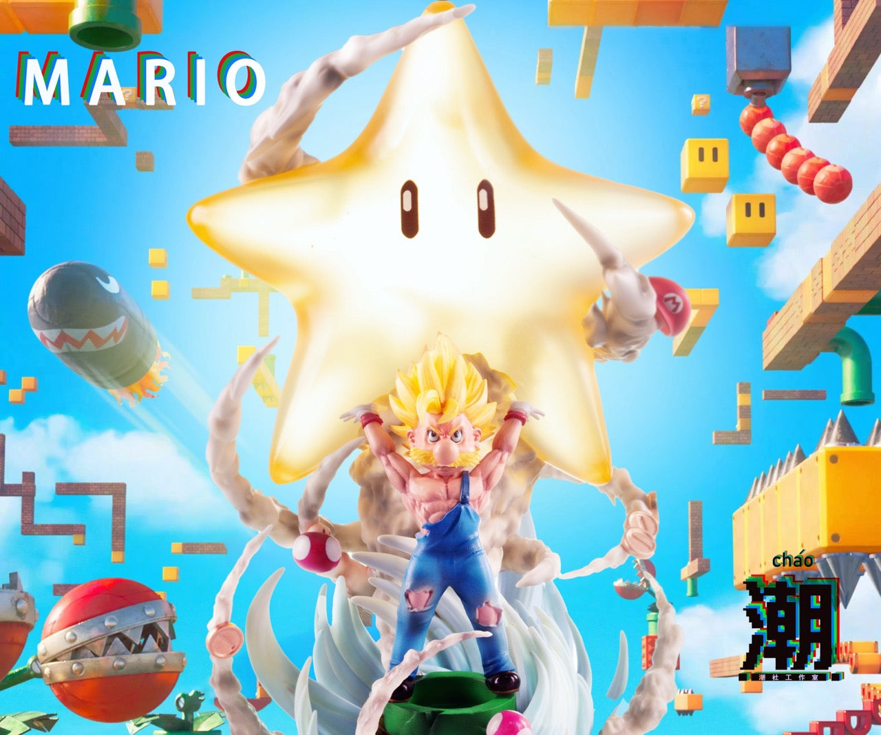 Super Mario ChaoShe Studio Super Saiyan Mario – ClubHouse Statues