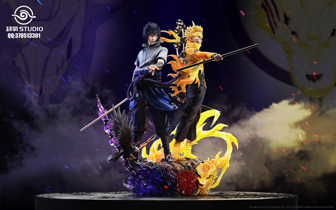 Naruto QueYang Studio Uzumaki Naruto x Uchiha Sasuke Resin Statue