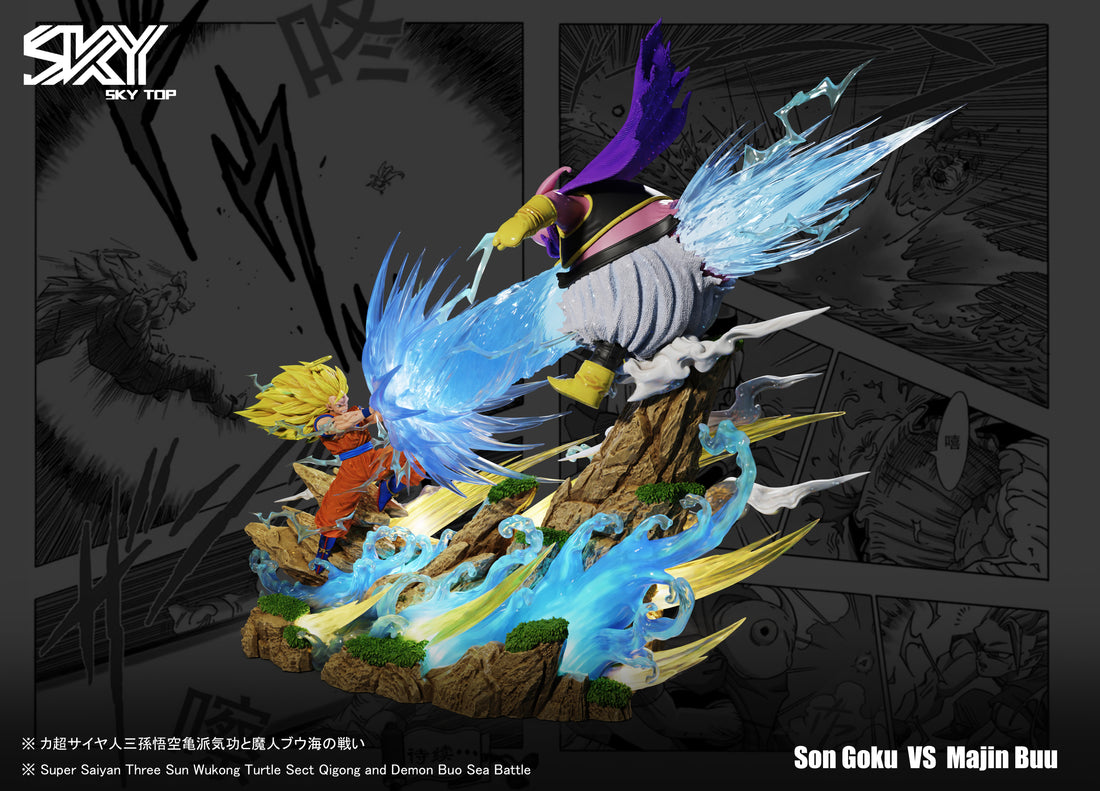 Dragon Ball Sky Top Studio Goku SS3 VS Majin Buu Resin Statue