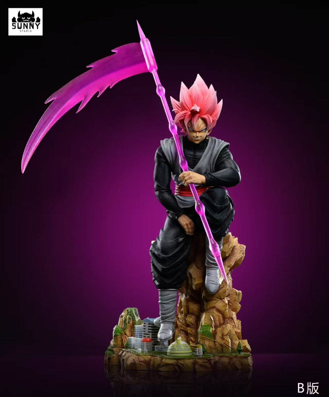 Dragon Ball Sunny Studio Sitting Black Goku SS Rose Resin Statue