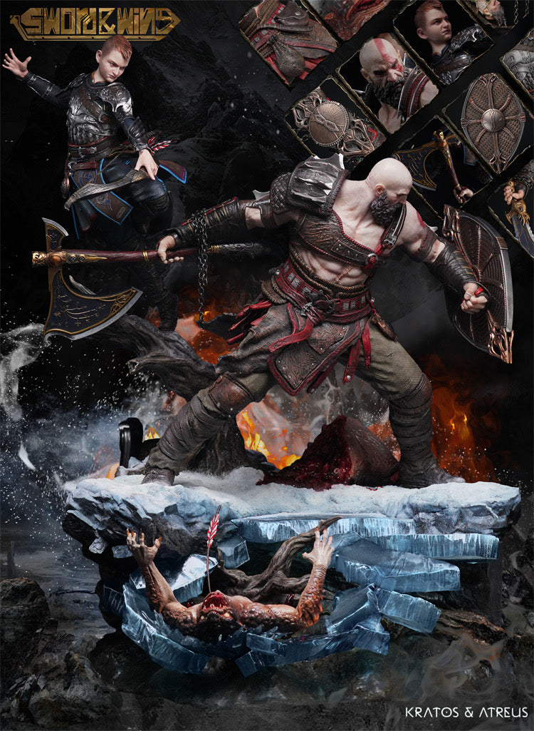God of War Ragnarok Sword&Wing Studio Kratos & Atreus Resin Statue