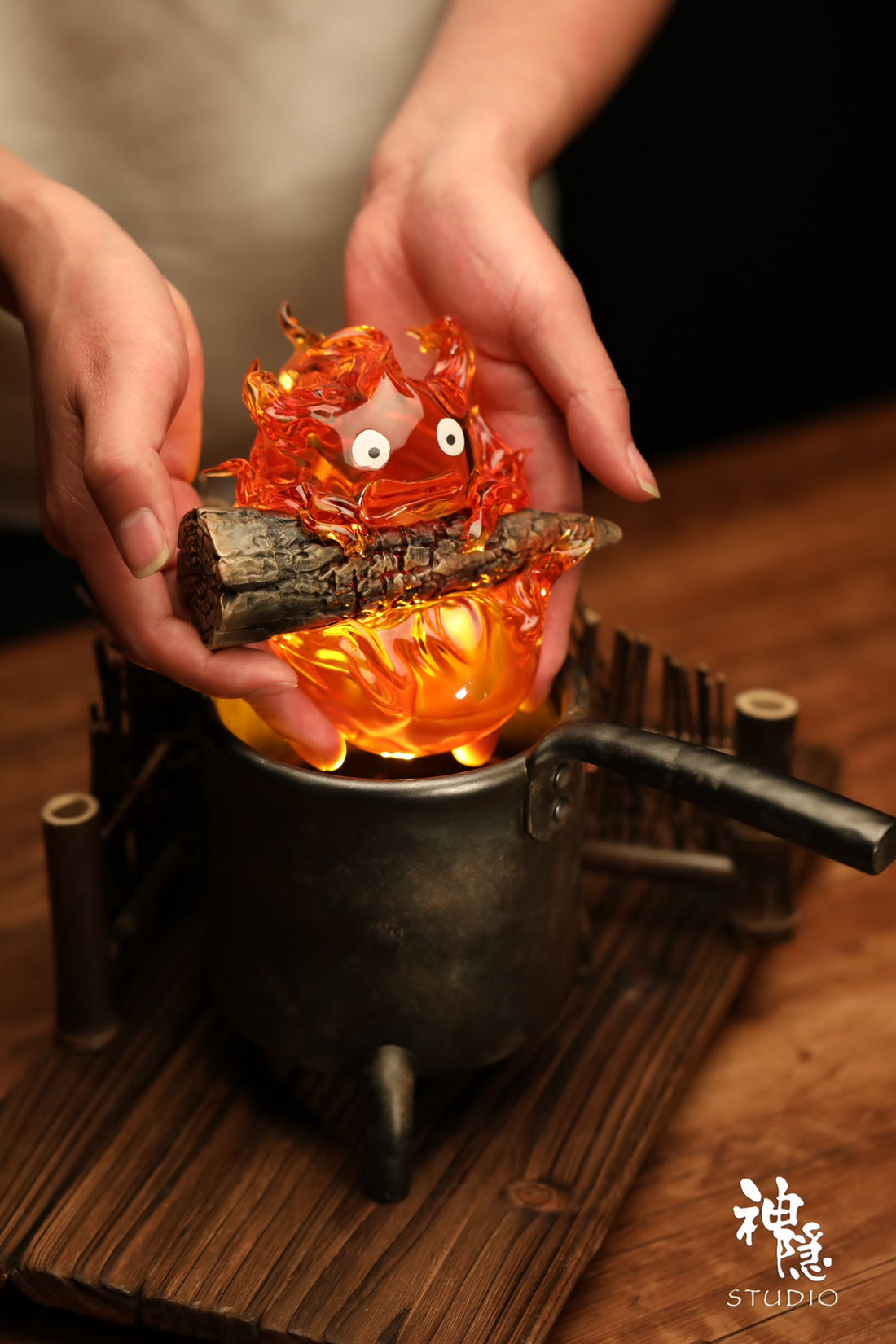 Howls Moving Castle ShenYin Studio Calcifer Red Resin Statue