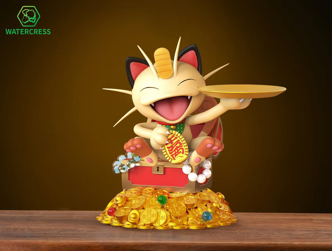 Pokemon Watercress Studio Lucky Meowth Resin Statue
