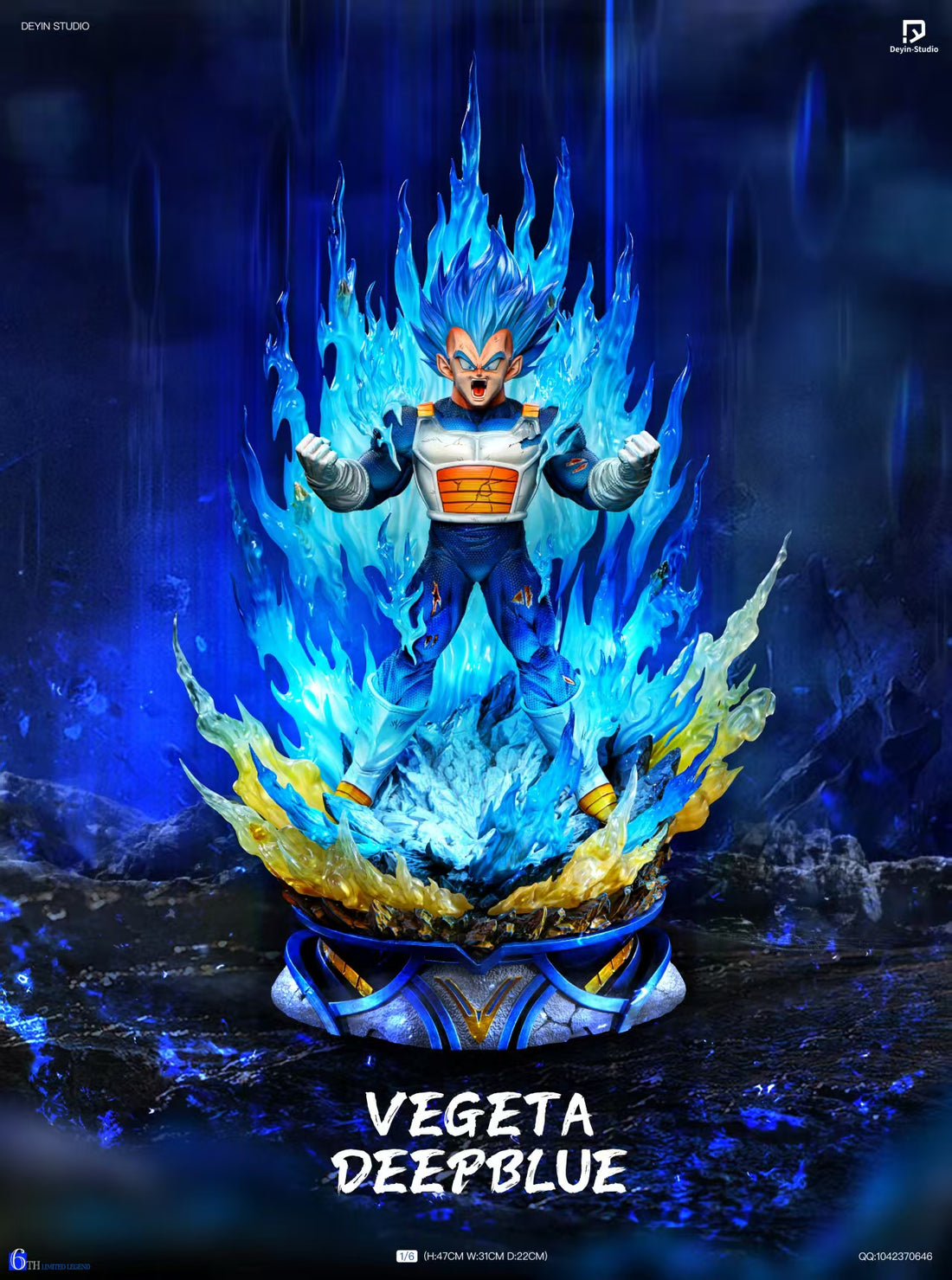 Dragon Ball Deyin Studio Vegeta Deep Blue Resin Statue