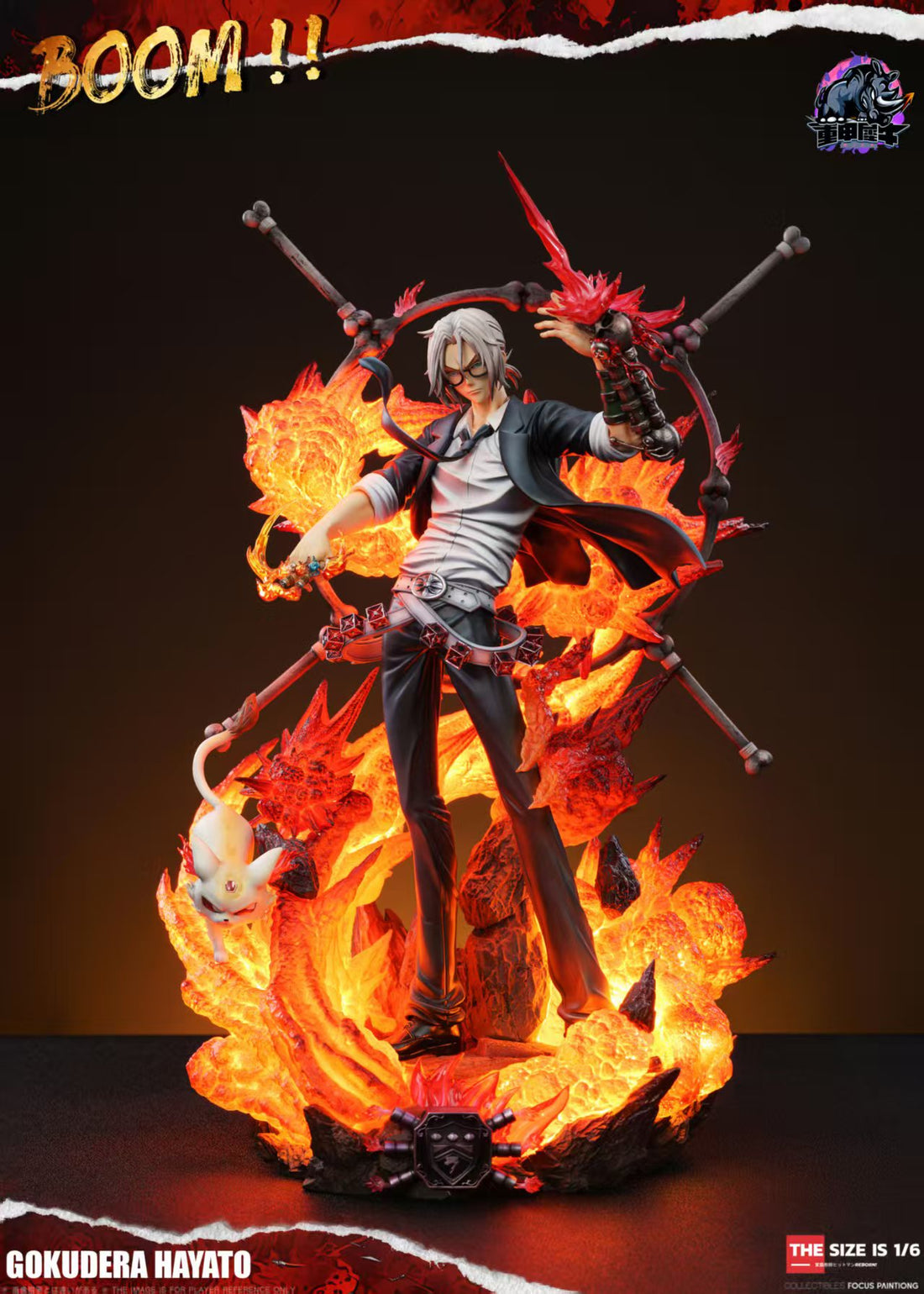 Katekyo Hitman Reborn Rhinoceros Studio Gokudera Hayato Resin Statue