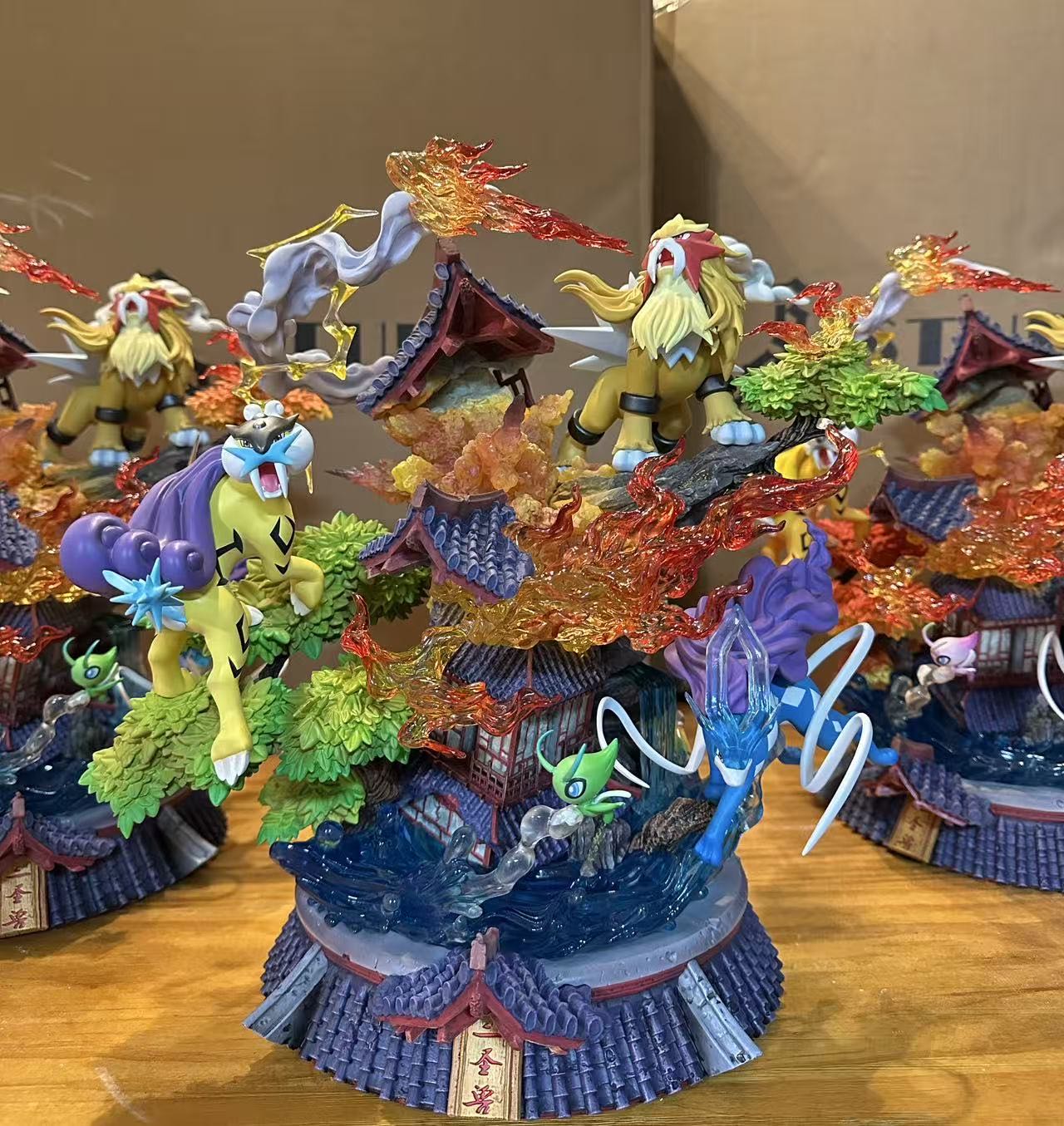 Pokemon 666Satan Studio Entei x Suicune x Raikou Resin Statue