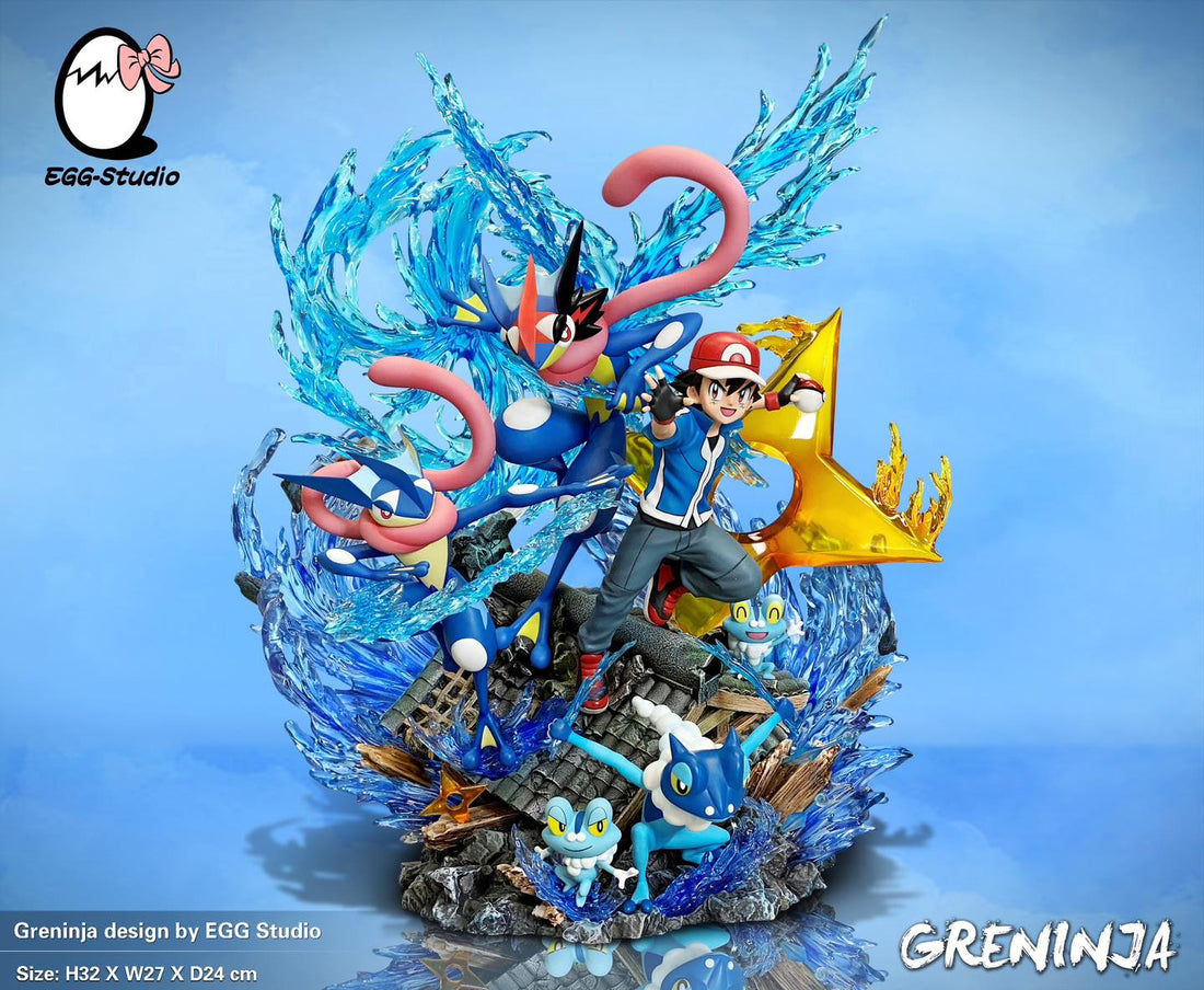 Pokemon EGG Studio Ash Ketchum Greninja Diorama Resin Statue