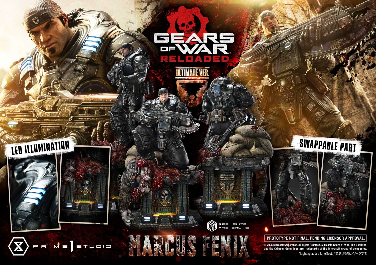 gears of war mission pack 1 Gears of War Reloaded Prime 1 Studio Marcus Fenix Licensed