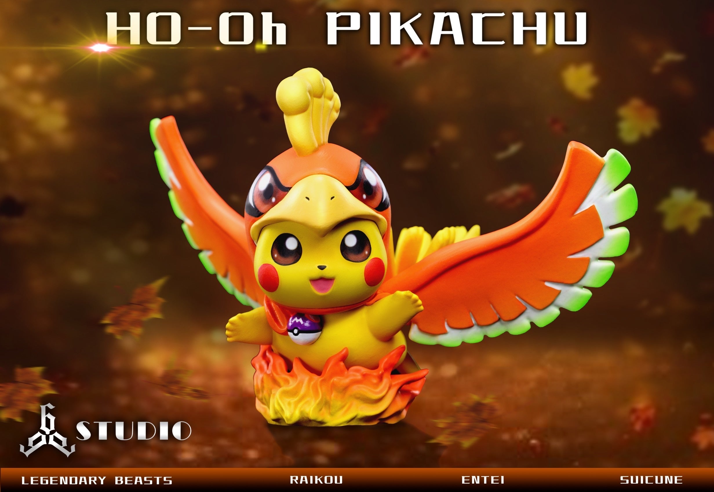 Pokemon 666Satan Studio Entei x Suicune x Raikou Resin Statue