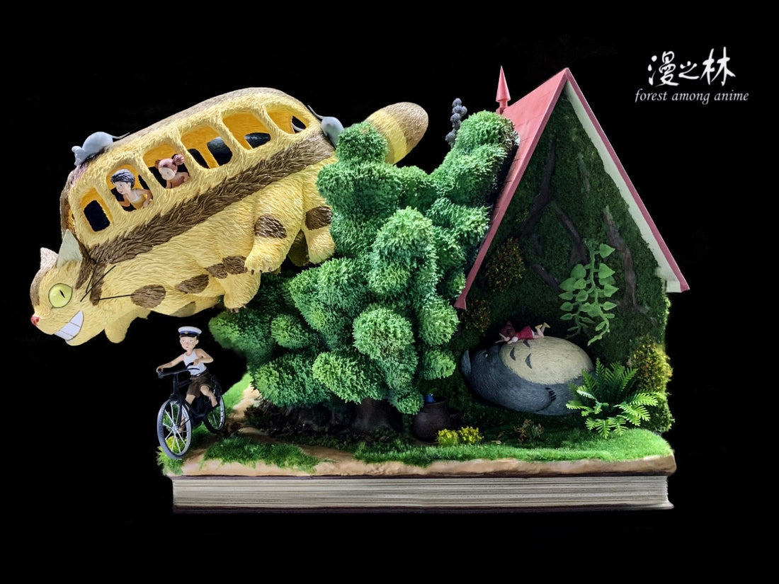 My Neighbor Totoro Forest Among Anime Studio Totoro x Cat Bus Resin Statue
