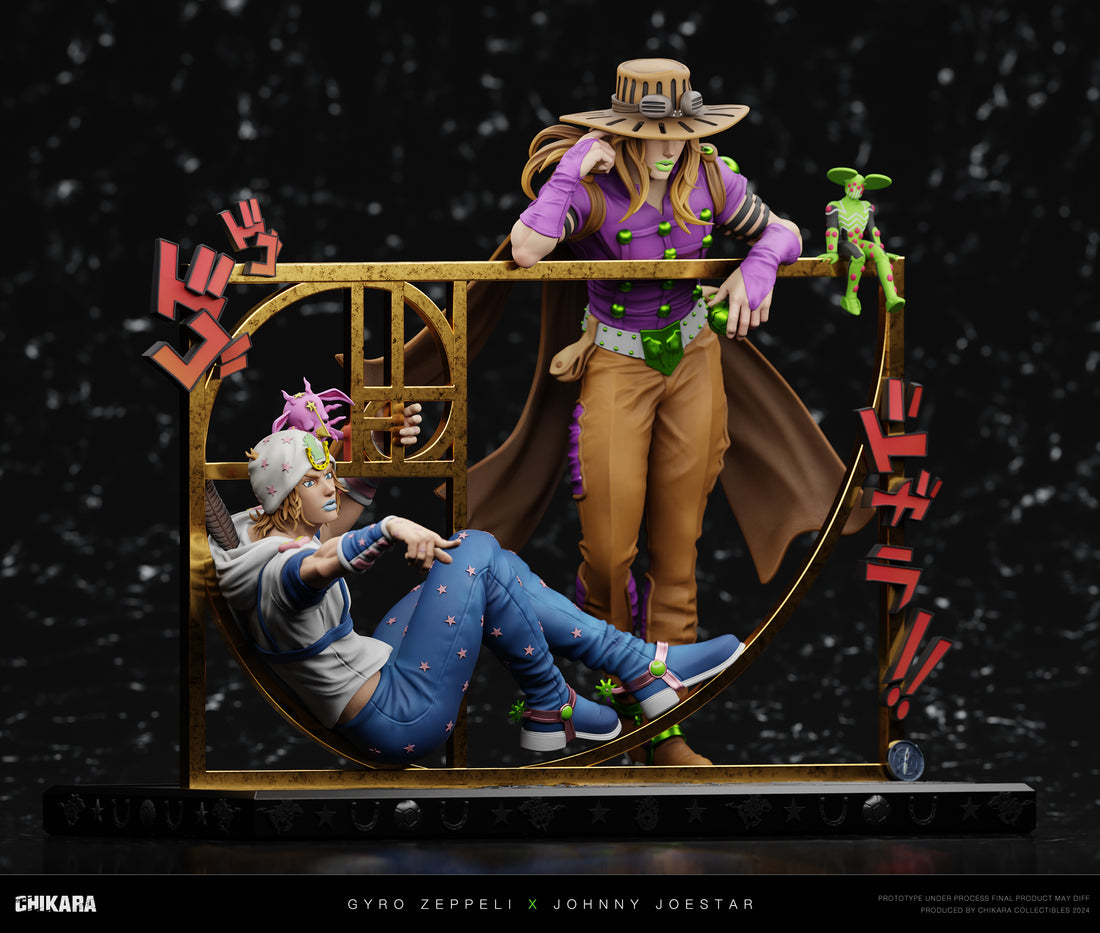 JoJos Bizarre Chikara Studio Gyro Zeppeli x Johnny Joestar Resin Statue