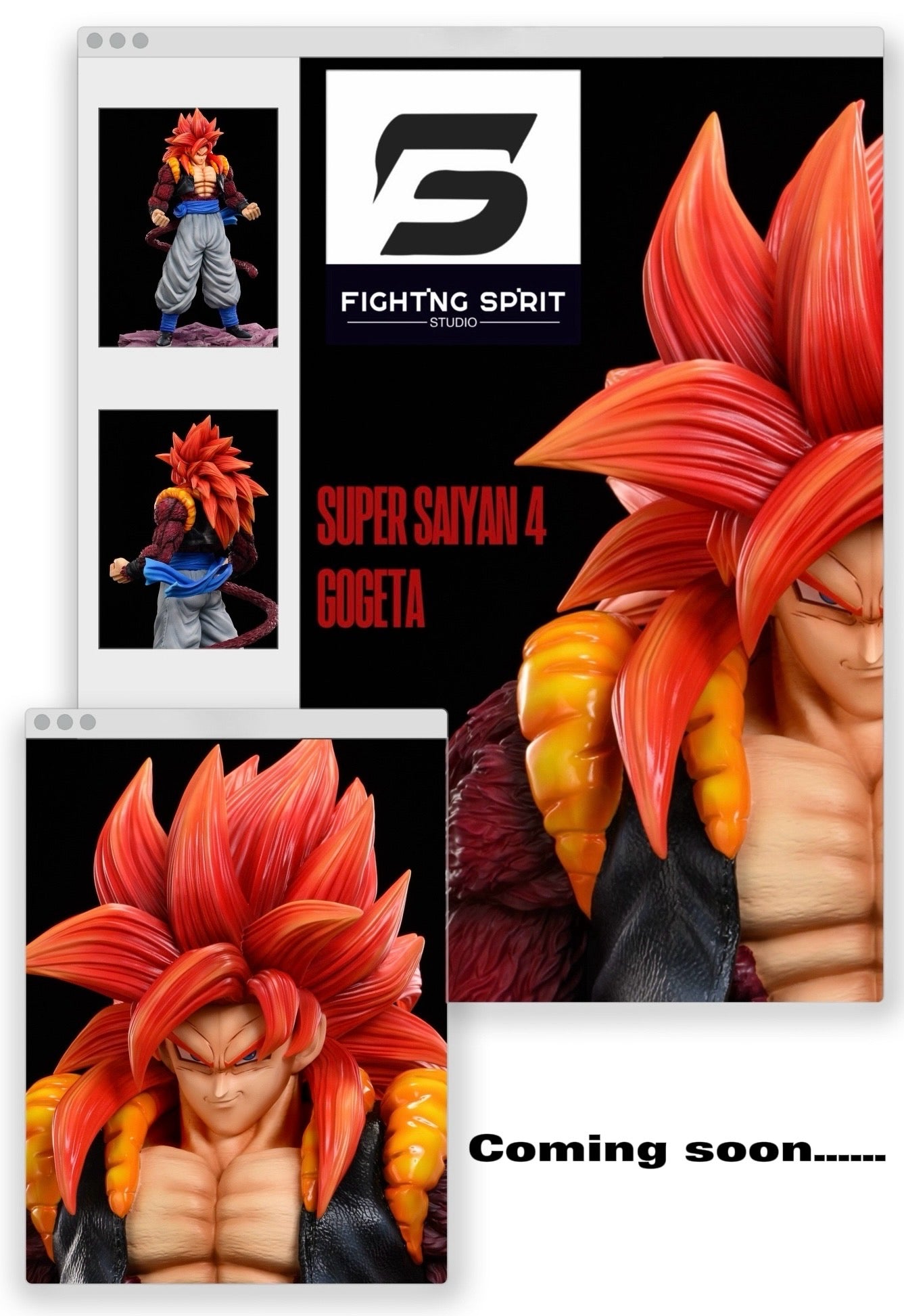 Dragon Ball Fighting Sprit Studio Gogeta SSJ4 Resin Statue