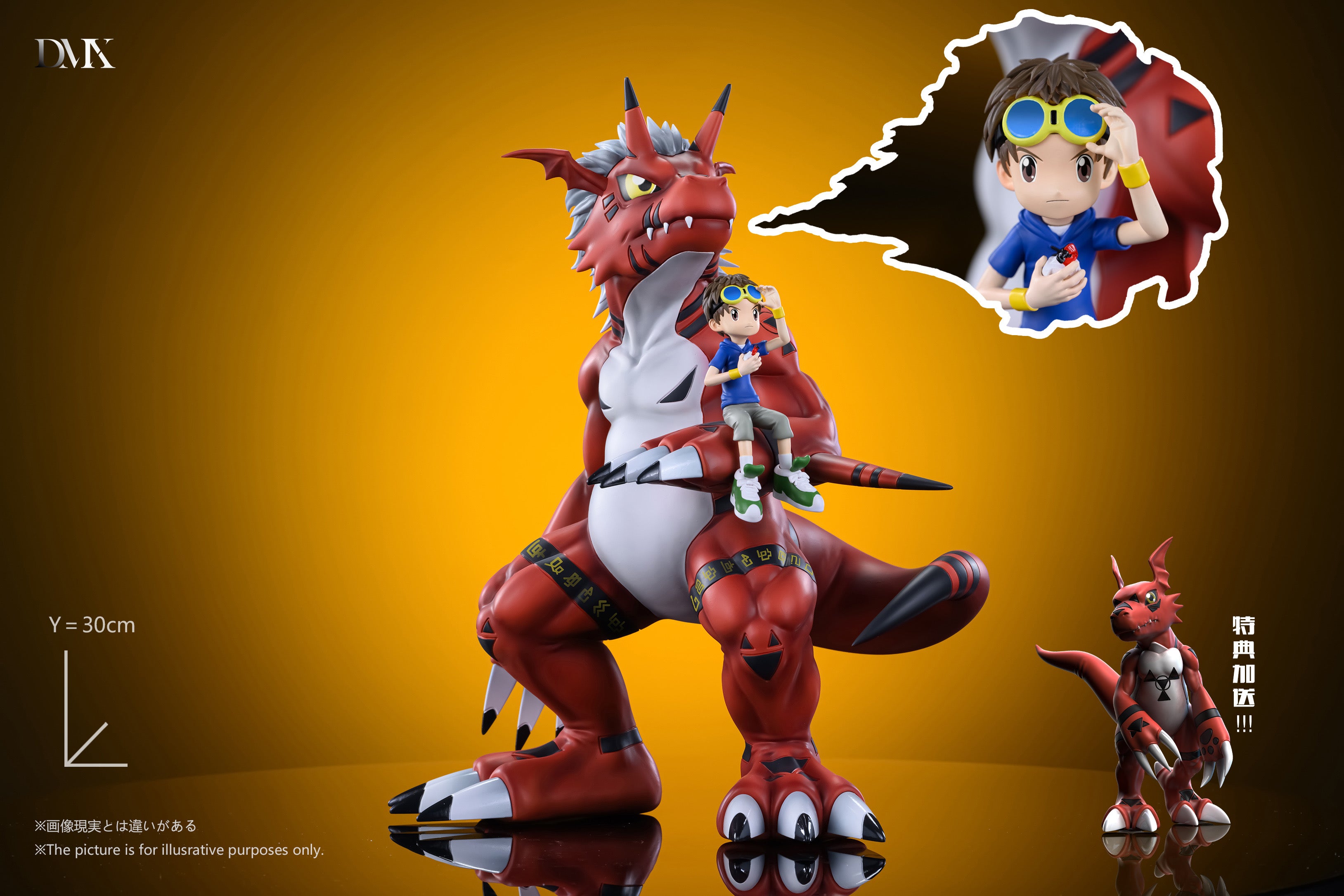 Digimon DMX Studio Growmon x Takato Matsuda x Guilmon Resin Statue