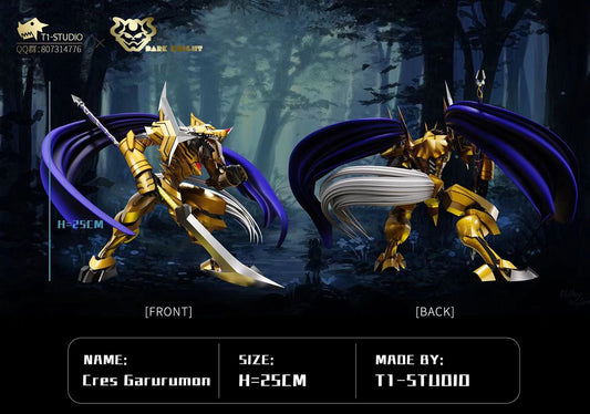 Digimon T1 x Dark Knight Studio Cres Garurumon Resin Statue - Preorder
