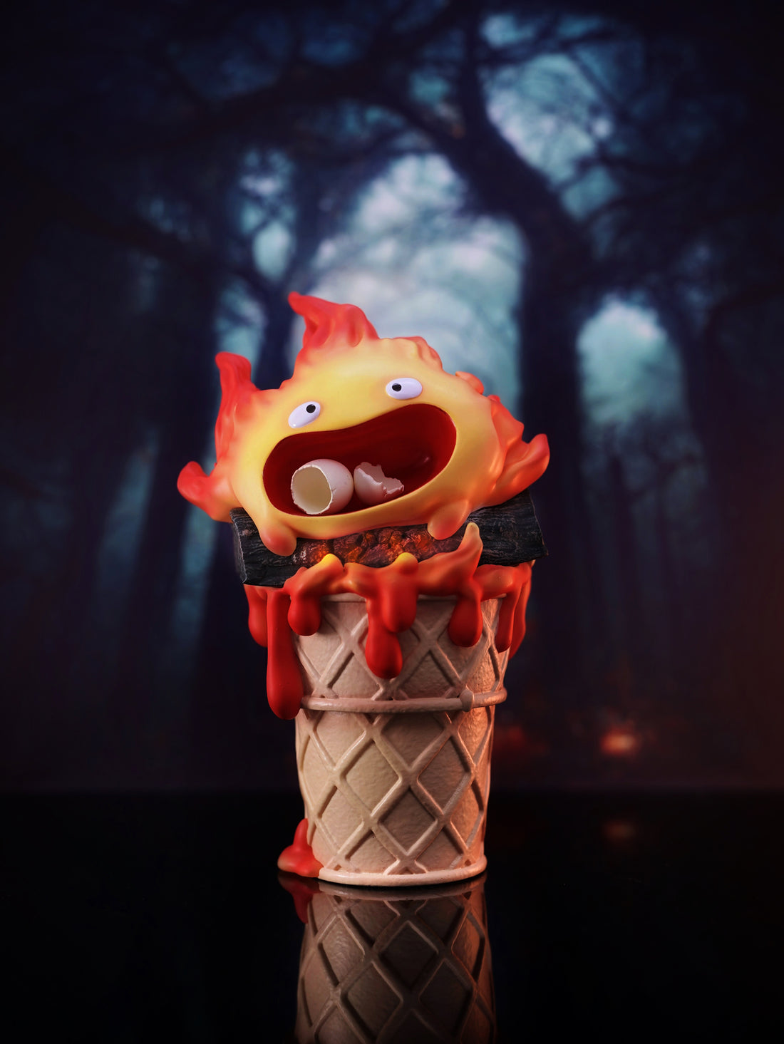 Howls Moving Castle Long Miao Studio Calcifer Ice Cream Resin Statue