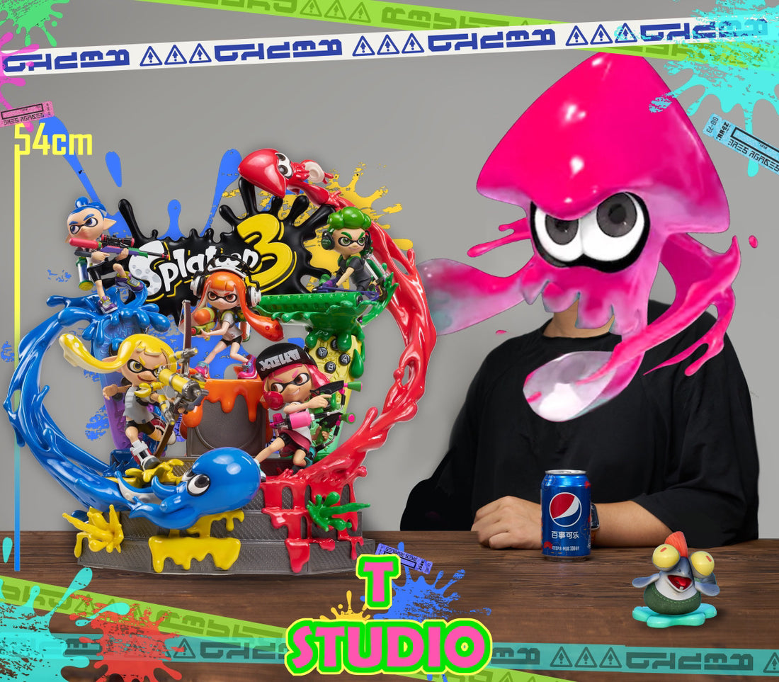 Splatoon T Studio Splatoon Pretty Girl Family Bucket Resin Statue