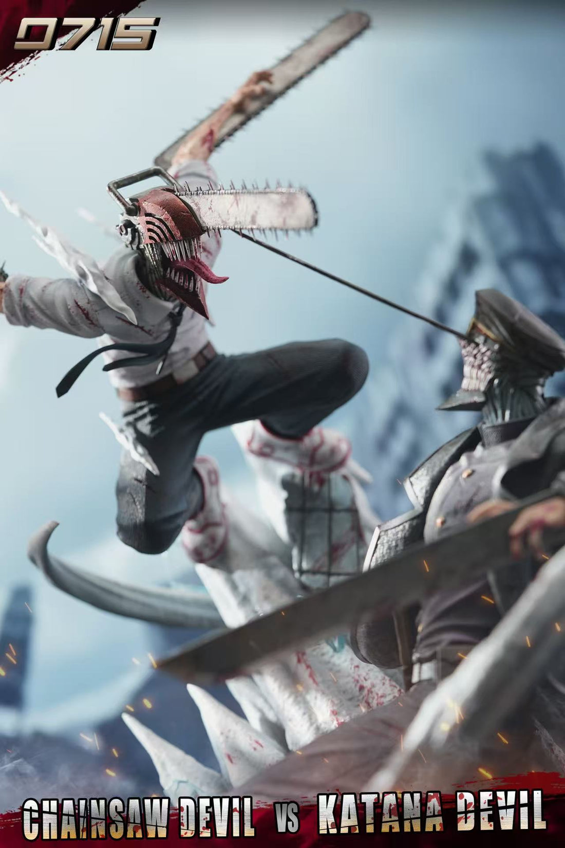 Chainsaw Man 0715 Studio Denji VS Katana Man Resin Statue