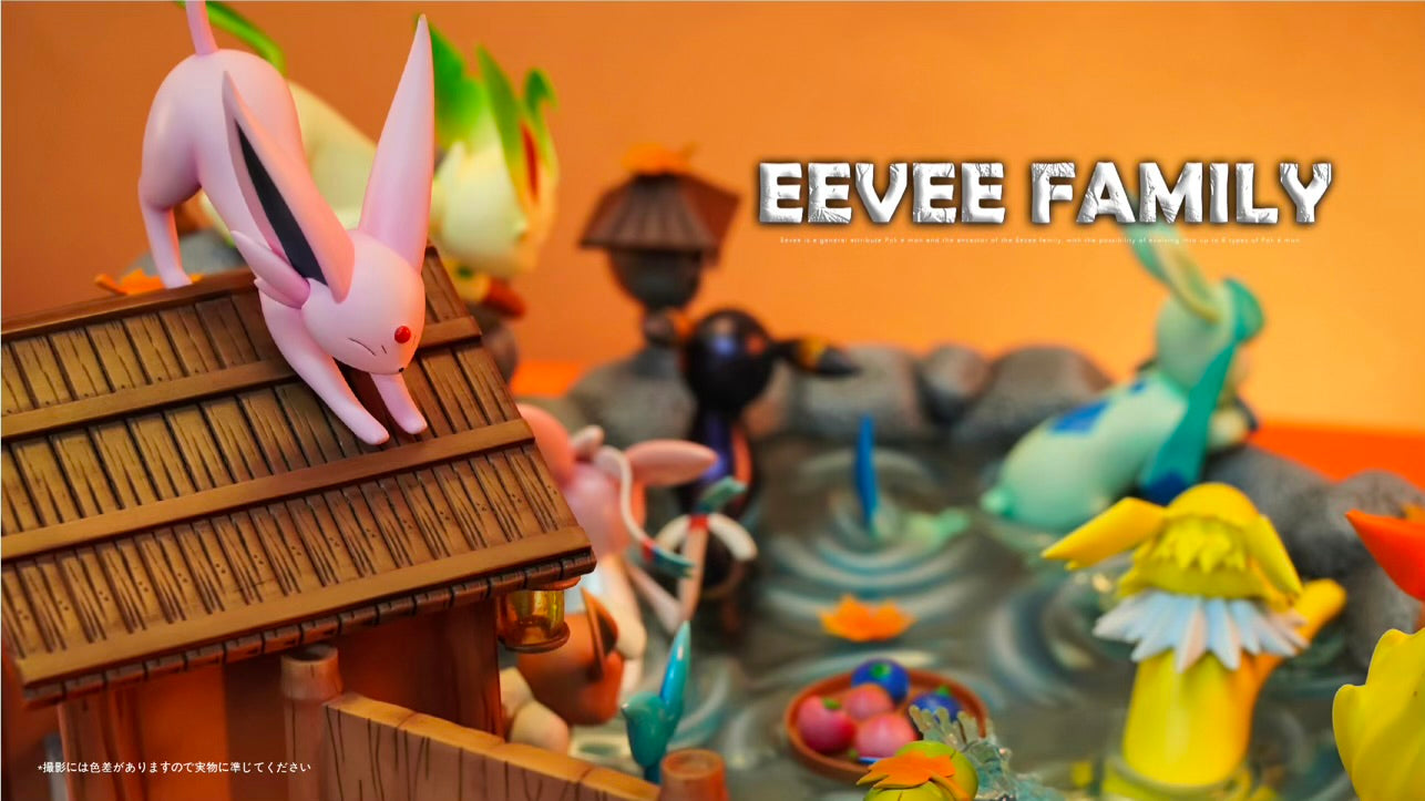 Pokemon Tiaotiao Hall Studio x CM Studio Eevee Family Onsen Resin